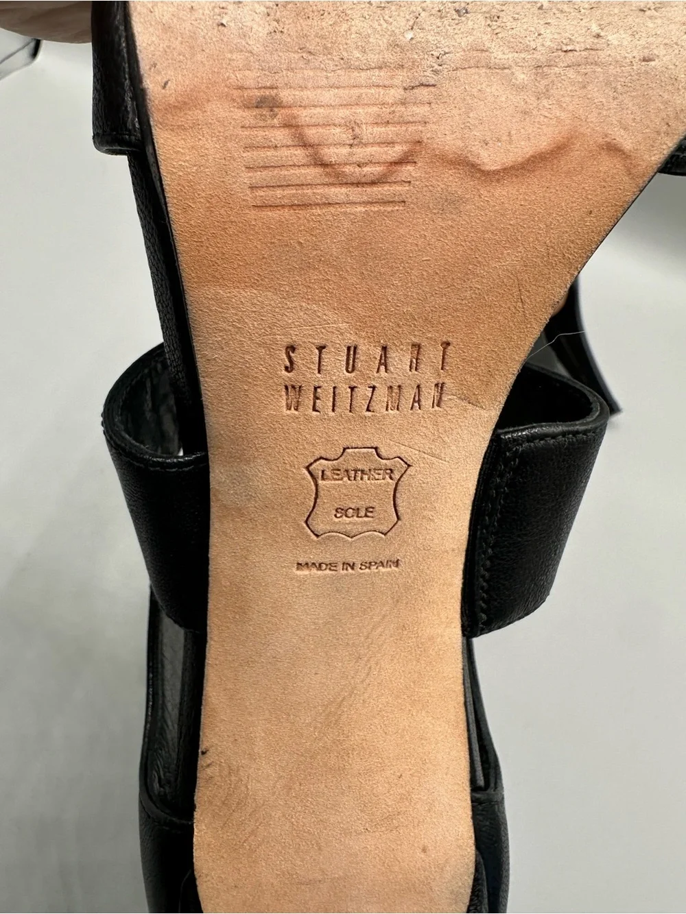 Stuart Weitzman Hugme Stiletto Sandals Leather Cross Cross Women 7 Black